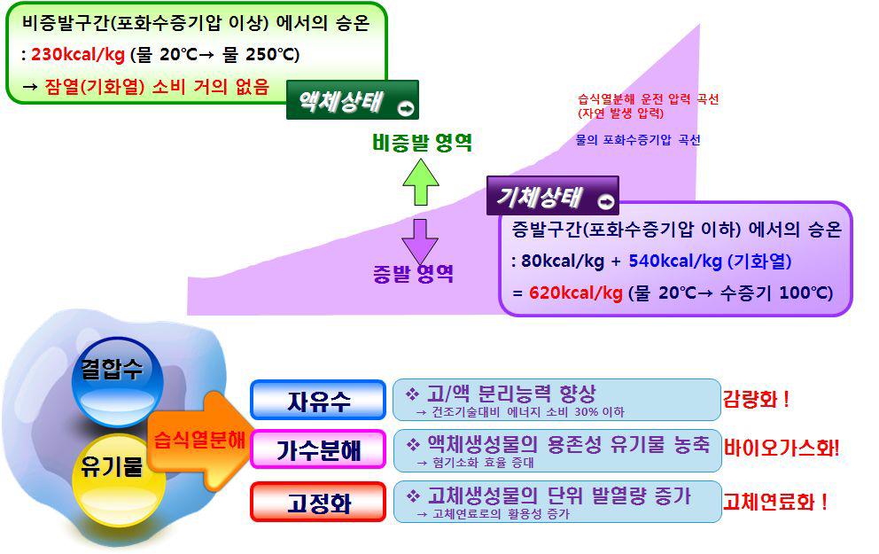 습식열분해반응의 에너지절감 원리 및 유기성폐기물로의 적용 특성