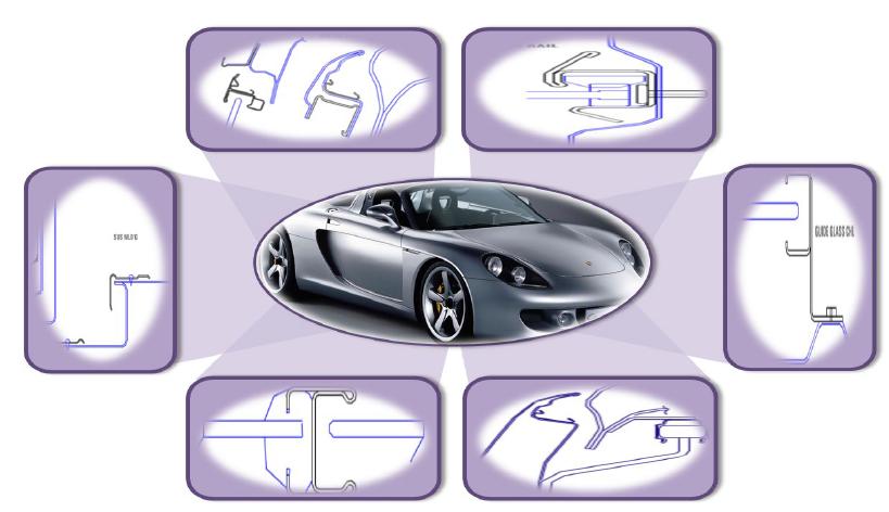 냉간 롤성형(Roll Forming) 공정에 의해 제작되는 각종 자동차 부품