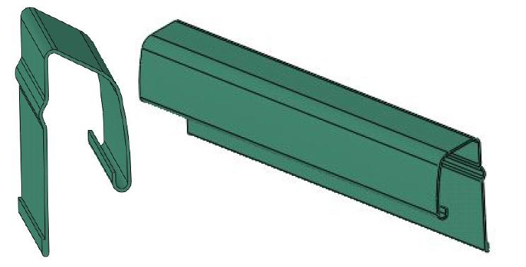 The shape of metal part in door-belt.
