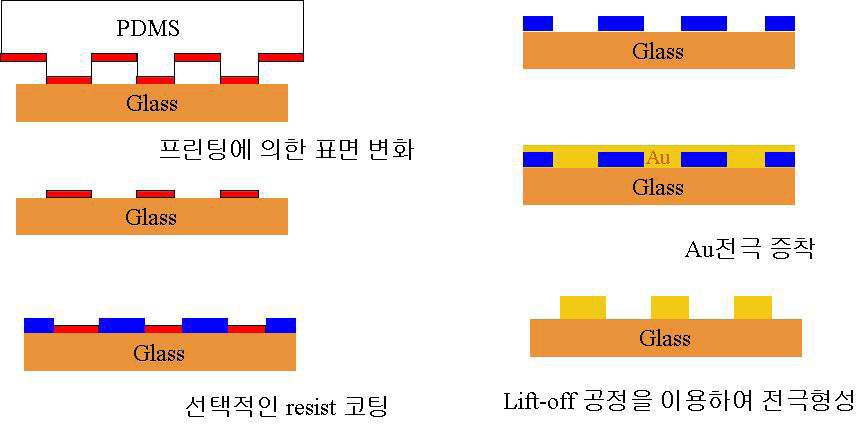 Sillan계열의 용액을 사용한 전극 형성 공정