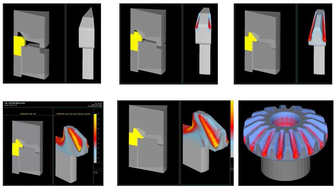 Diff-side gear 2공정(치형성형) CAE 해석 결과