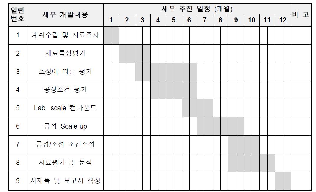 기술개발 일정