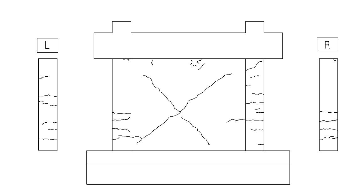 8 Cycle(12.08mm) 균열상태(실험체 NF-IW-H1)