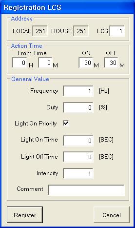 Registration LCS 대화상자