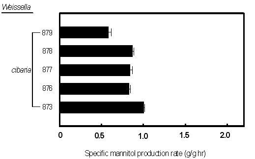 Weissella 속 젖산균 (5종)의 만니톨 생산성