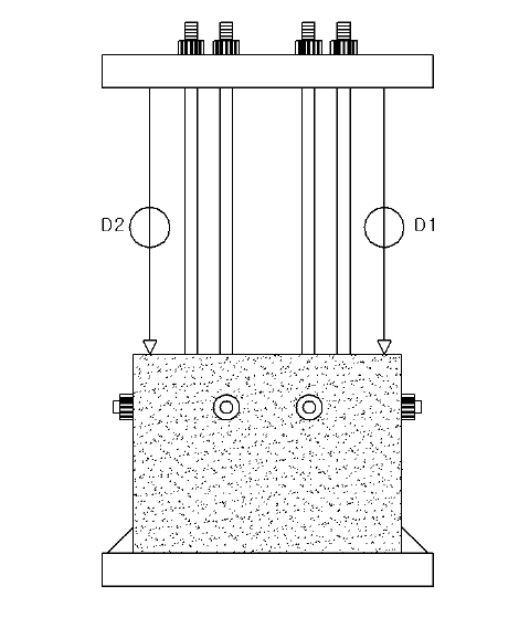 인장실험 실험체 LVDT 위치도