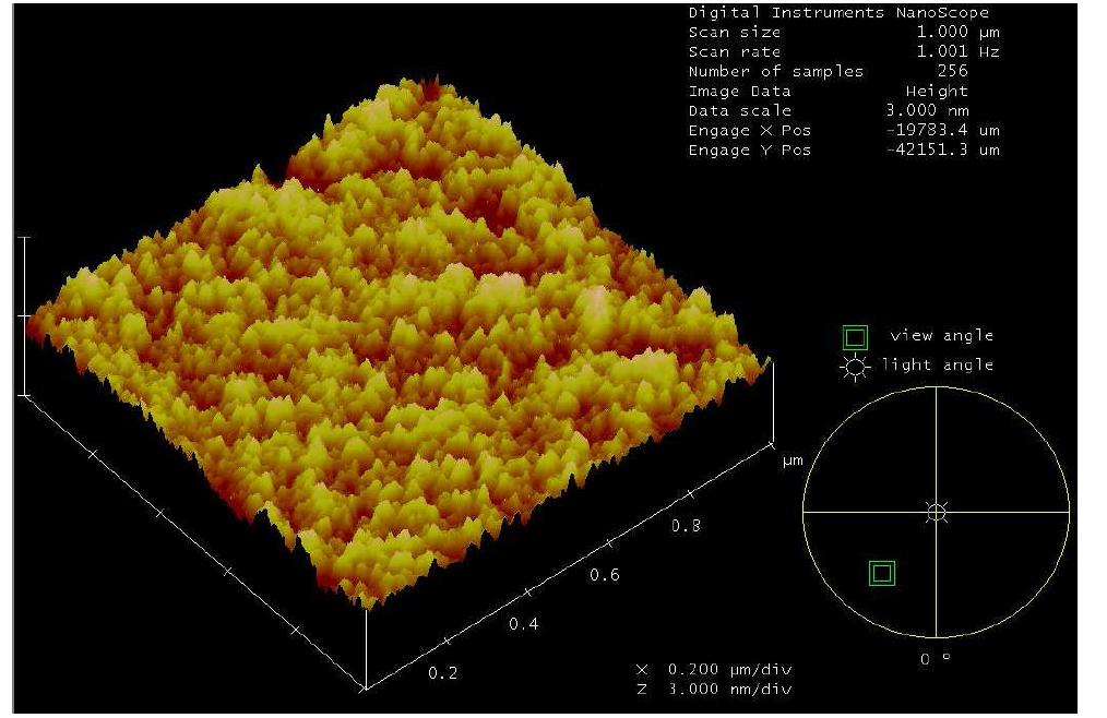 3D image of the Quartz wafer‘s surface by AFM(Sample1)