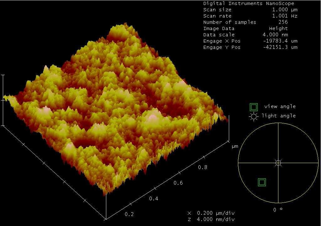 3D image of the Quartz wafer‘s surface by AFM(Sample3)