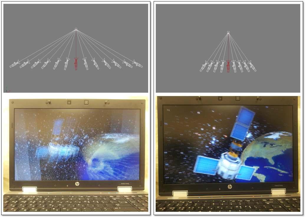 카메라 간격에 따른 3D 입체 콘텐츠 렌더링 비교