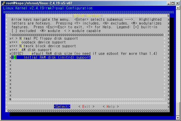 램 디스크 Kernel Configuration