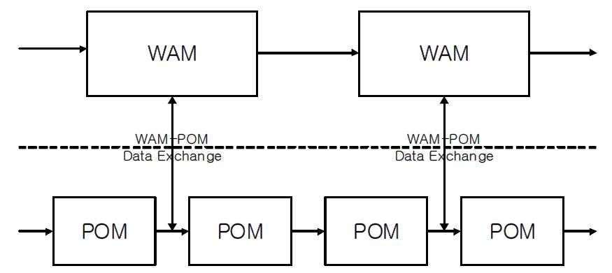 Schmatics of computational procedures between WAM and POM