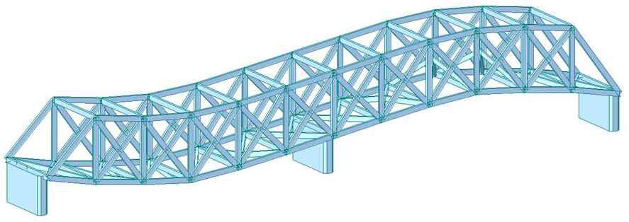 2경간 트러스 교량-원점대칭형상