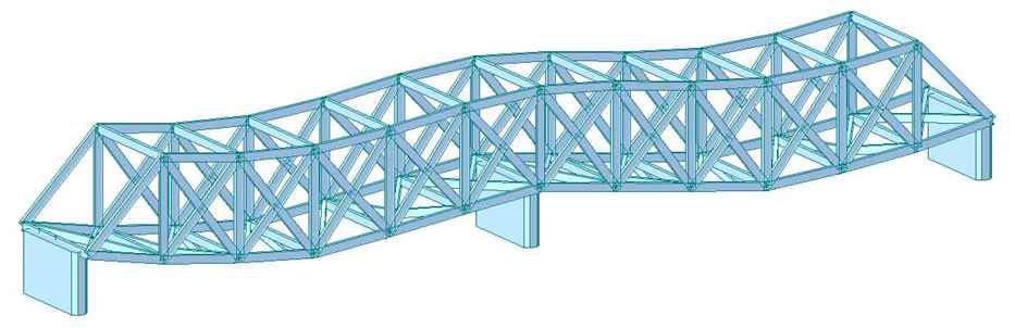 2경간 트러스 교량-일축대칭형상