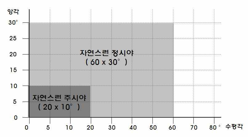 자연스런 정시야와 자연스런 주시야 범위