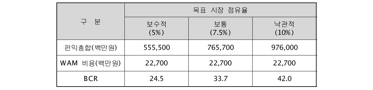 WAM 개발시 편익-비용 분석