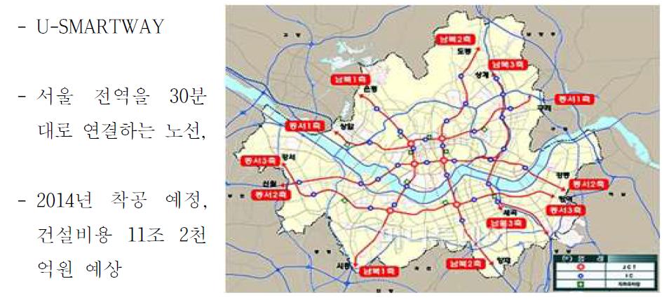 도심지 내 터널공사인 U-SMARTWAY의 계획도