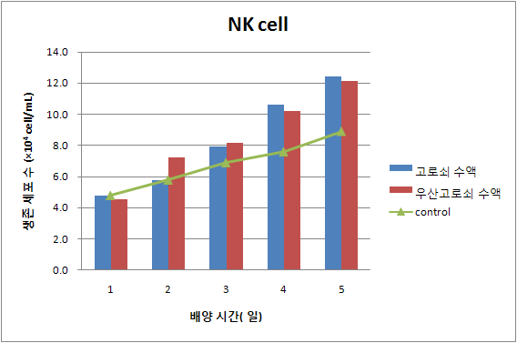NK세포 생존율에 미치는 영향