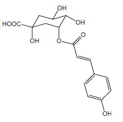 Structure of 3-O-p-coumaroylquinic acid identified from A.senescens using HPLC analysis