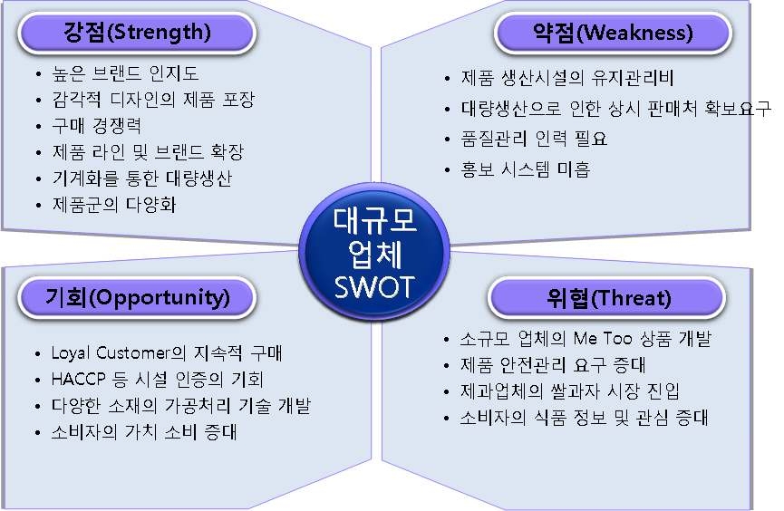 (그림 14) 대규모 업체의 SWOT 분석