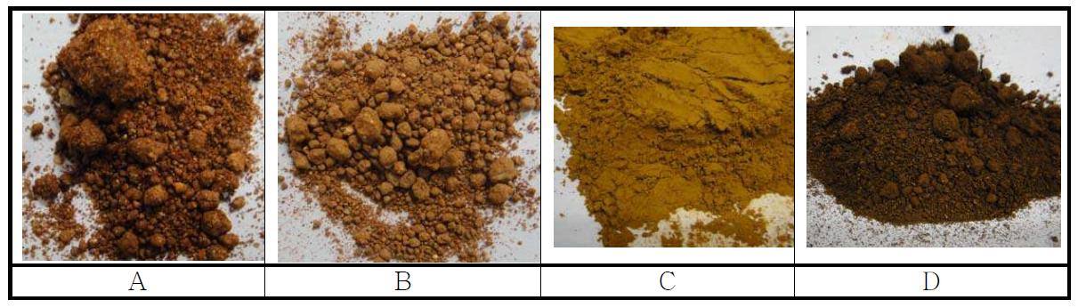 시중에서 판매되고 있는 황토의 여러 모습