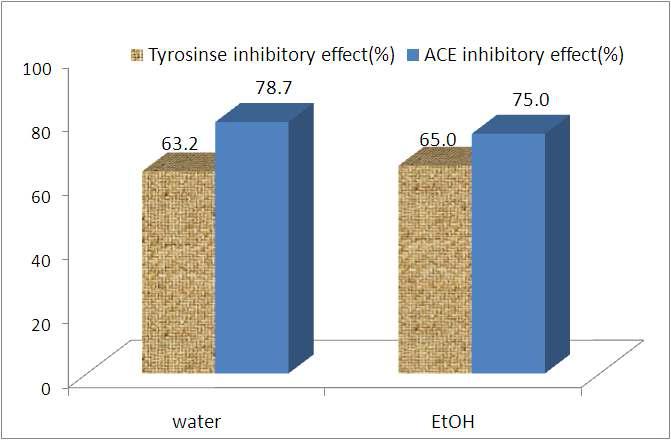Tyrosinase and ACE inhibitory effect on water and ethanol extracts of Agrocybe aegerita