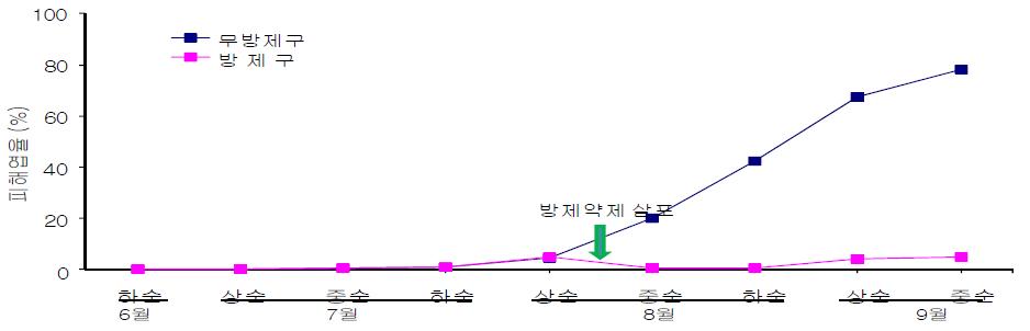 세스바니아 콩명나방 방제법 개발(‘10)(처리약제: 루페뉴론 유제)