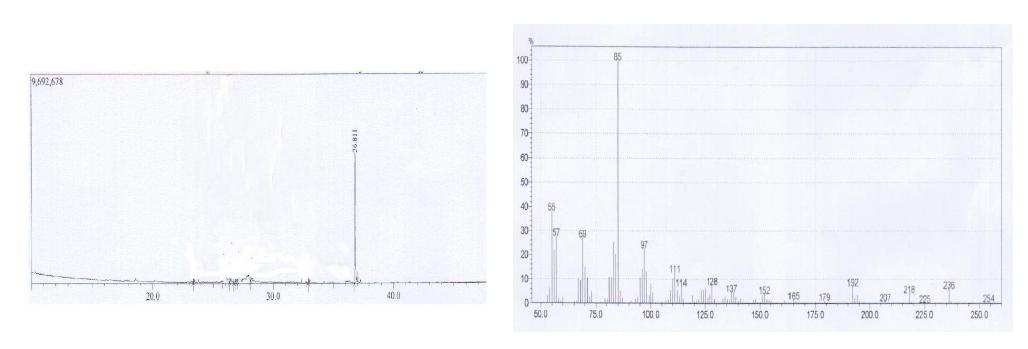 프로폴리스 유래 C23312층의 GC 및 EI-MS 스펙트럼