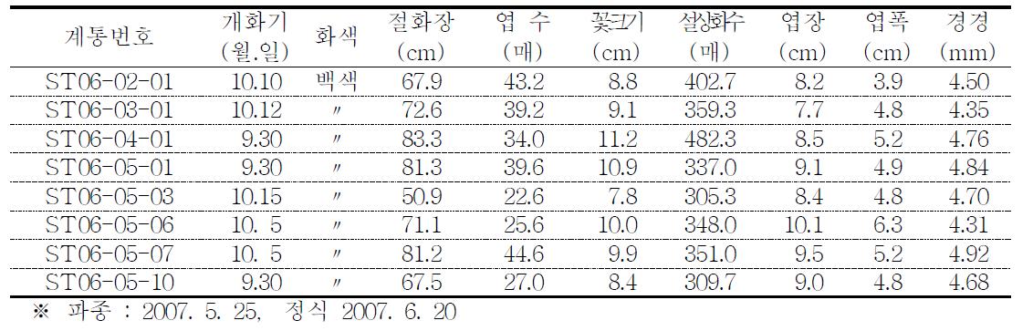 2007년 2차 특성 검정 및 선발