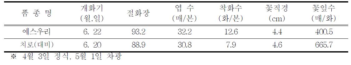 ‘예스우리’의 촉성재배 특성