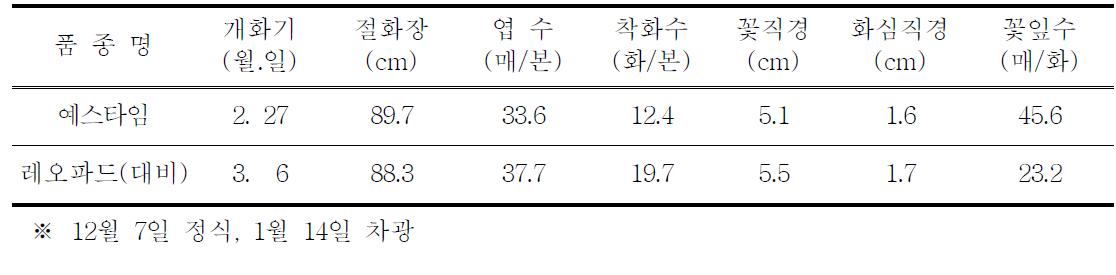 전조재배 특성