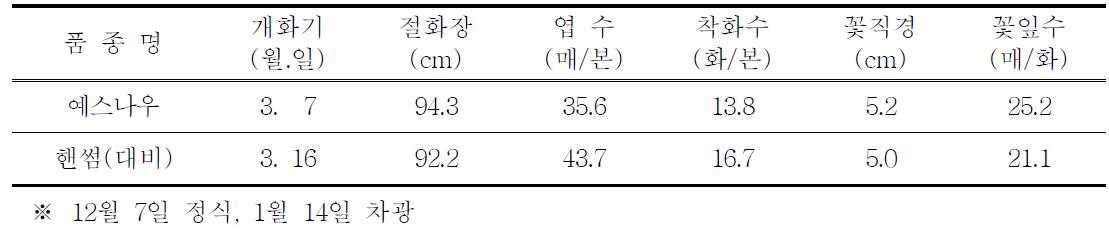 전조재배 특성