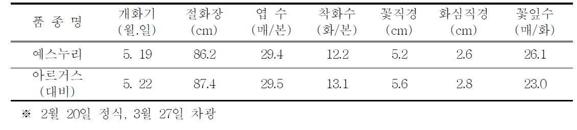 전조재배 특성