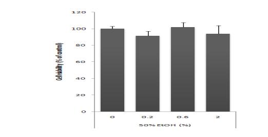 B16F10 세포주의 에탄올에 따른 독성 확인