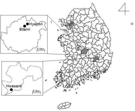 월동을 위한 갈색여치 알 설치 지점