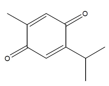 Thymoquinone(2-Isopropyl-5-methyl-1,4-benzoquinone)의 구조