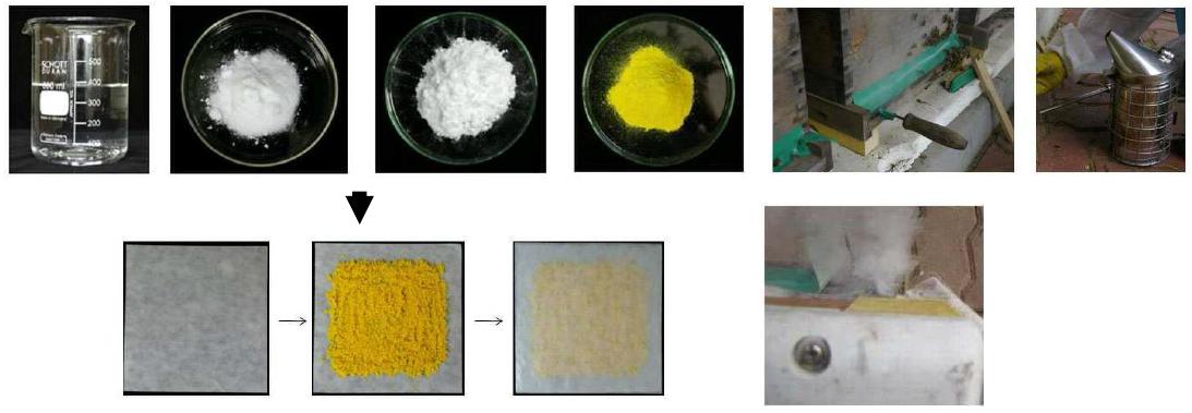 감귤껍질, 티몰, FGMO 조성물을 이용한 훈연약제 개발 및 벌통 실증시험
