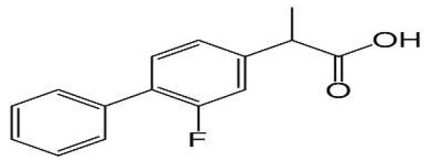 Structure of flurbiprofen.