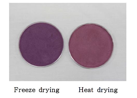 Purple sweet potato powders produced by different drying methods
