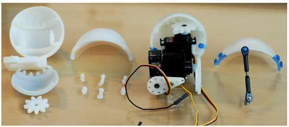 Prototype of the eye module (ABS material)