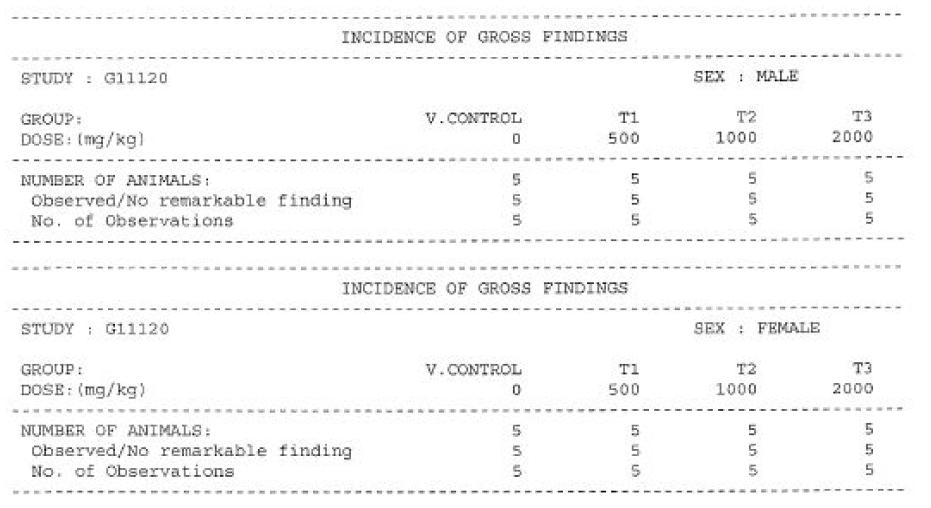 Gross Findings (Group Summary)