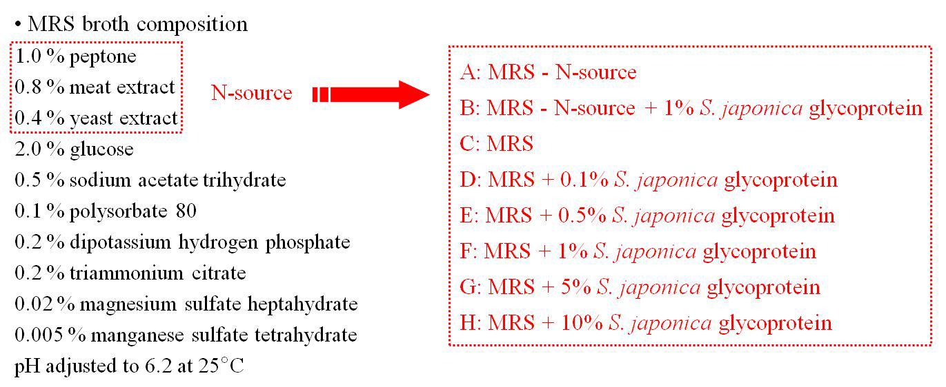 Composition of MRS broth and modified broth