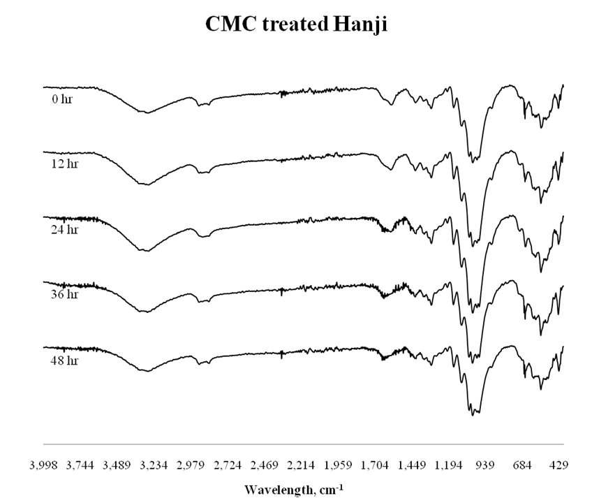 IR spectra of CMC treated aged Hanji.