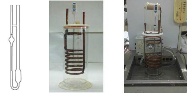 실험에 사용된 Ostwald 점도계 및 점도 측정 장치