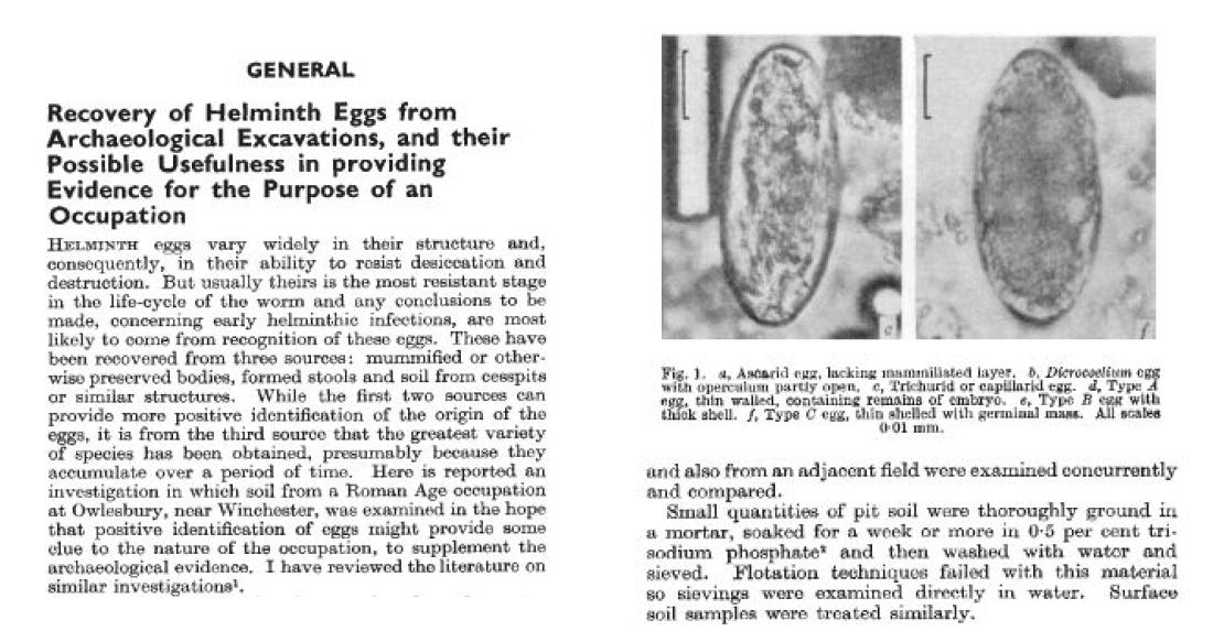 Floatation 방법이 고기생충샘플에 적합하지 않다는 pike의 논문 (Nature, 1968)