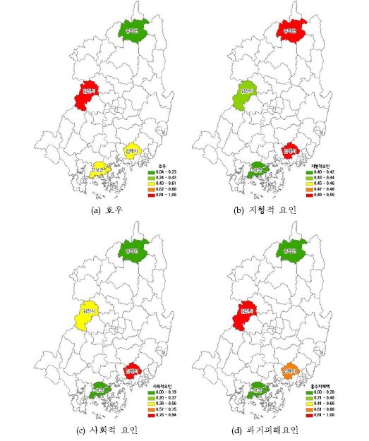 그림 3.14 시범지역의 세부사항별 결과