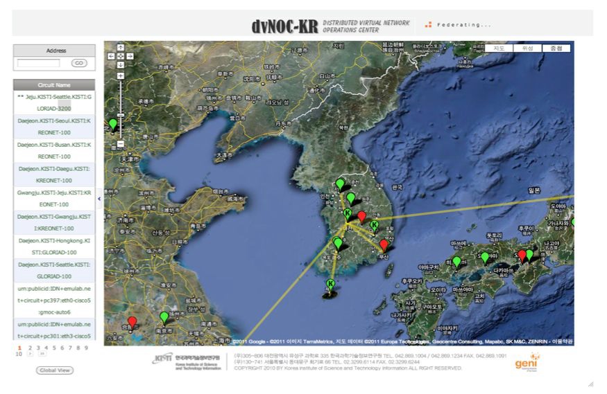 DvNOC 시스템과 사용자 인터페이스(Local View)