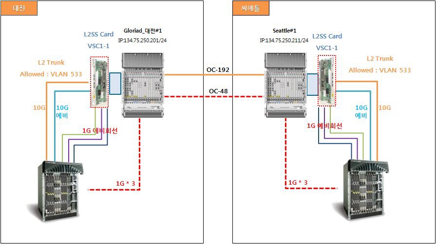 대전~시애틀 간 L2SS 모듈 연동 구성도
