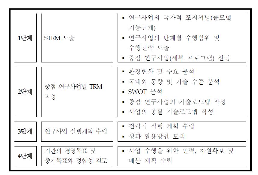 STRM 적용 주요사업 기획 단계