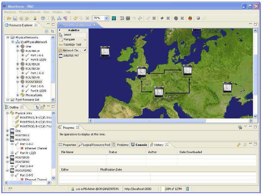 Screenshot of the tool developed by the MANTICORE II project