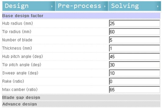 Parameters for Fan Shape Design